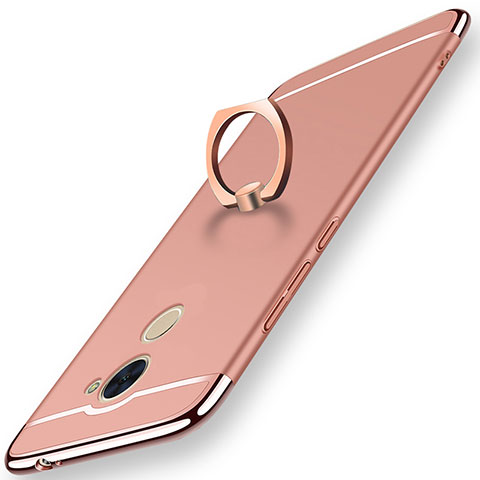 Coque Bumper Luxe Metal et Plastique Etui Housse avec Support Bague Anneau A01 pour Huawei Enjoy 7 Plus Or Rose