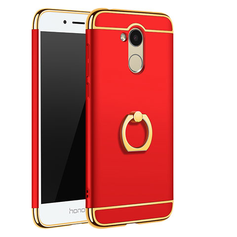 Coque Bumper Luxe Metal et Plastique Etui Housse avec Support Bague Anneau A01 pour Huawei Honor 6A Rouge