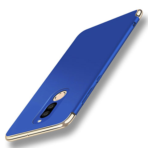 Coque Bumper Luxe Metal et Plastique Etui Housse avec Support Bague Anneau A01 pour Huawei Maimang 6 Bleu