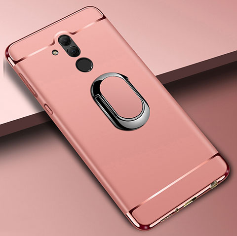 Coque Bumper Luxe Metal et Plastique Etui Housse avec Support Bague Anneau A01 pour Huawei Mate 20 Lite Or Rose