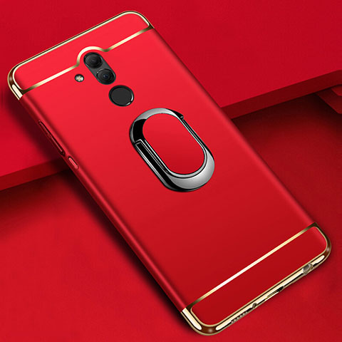 Coque Bumper Luxe Metal et Plastique Etui Housse avec Support Bague Anneau A01 pour Huawei Mate 20 Lite Rouge