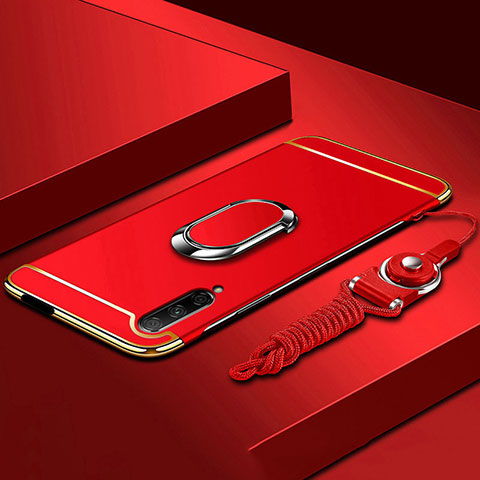 Coque Bumper Luxe Metal et Plastique Etui Housse avec Support Bague Anneau A01 pour Huawei P Smart Pro (2019) Rouge
