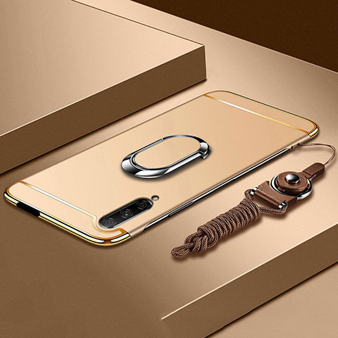 Coque Bumper Luxe Metal et Plastique Etui Housse avec Support Bague Anneau A01 pour Huawei Y9s Or