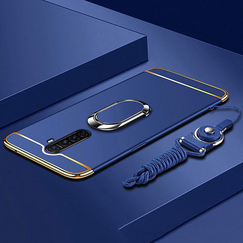 Coque Bumper Luxe Metal et Plastique Etui Housse avec Support Bague Anneau A01 pour Oppo Reno Ace Bleu