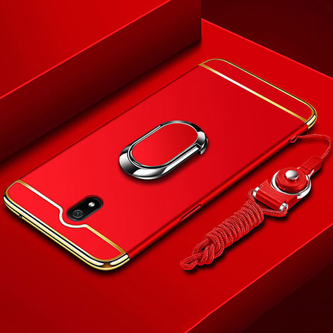 Coque Bumper Luxe Metal et Plastique Etui Housse avec Support Bague Anneau A01 pour Xiaomi Redmi 8A Rouge