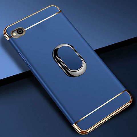 Coque Bumper Luxe Metal et Plastique Etui Housse avec Support Bague Anneau A01 pour Xiaomi Redmi Go Bleu