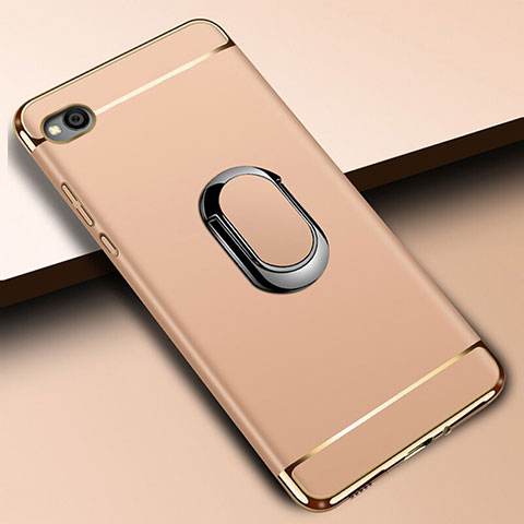 Coque Bumper Luxe Metal et Plastique Etui Housse avec Support Bague Anneau A01 pour Xiaomi Redmi Go Or