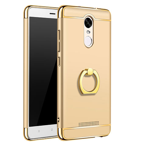 Coque Bumper Luxe Metal et Plastique Etui Housse avec Support Bague Anneau A01 pour Xiaomi Redmi Note 3 Pro Or