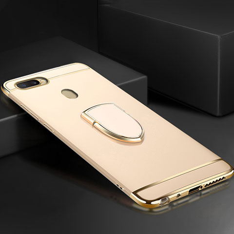 Coque Bumper Luxe Metal et Plastique Etui Housse avec Support Bague Anneau A02 pour Oppo AX7 Or