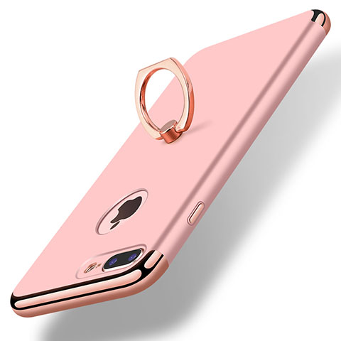 Coque Bumper Luxe Metal et Plastique Etui Housse avec Support Bague Anneau A07 pour Apple iPhone 7 Plus Or Rose