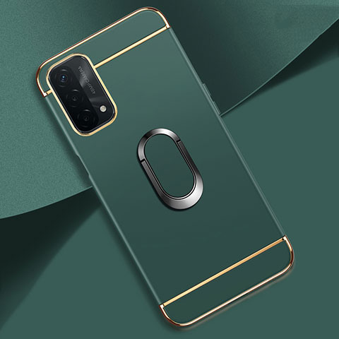 Coque Bumper Luxe Metal et Plastique Etui Housse avec Support Bague Anneau P02 pour OnePlus Nord N200 5G Vert Nuit