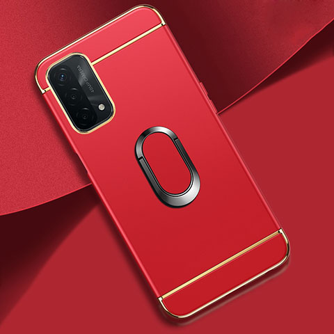 Coque Bumper Luxe Metal et Plastique Etui Housse avec Support Bague Anneau P02 pour Oppo A54 5G Rouge