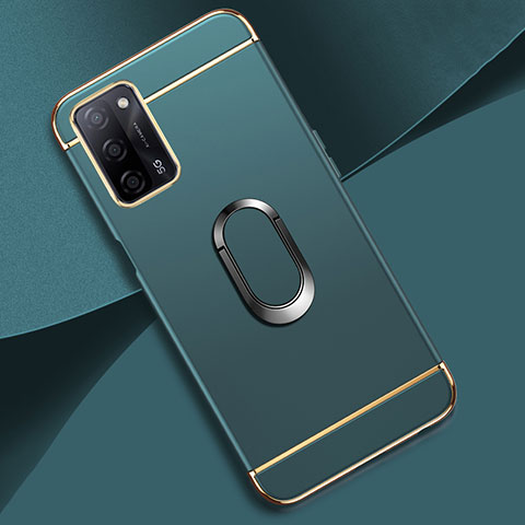 Coque Bumper Luxe Metal et Plastique Etui Housse avec Support Bague Anneau P02 pour Oppo A55 5G Vert