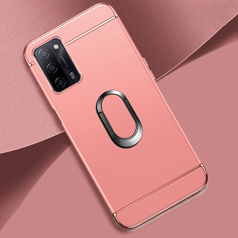 Coque Bumper Luxe Metal et Plastique Etui Housse avec Support Bague Anneau P02 pour Oppo A56 5G Or Rose