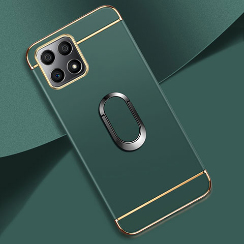 Coque Bumper Luxe Metal et Plastique Etui Housse avec Support Bague Anneau pour Huawei Honor X30i Vert Nuit