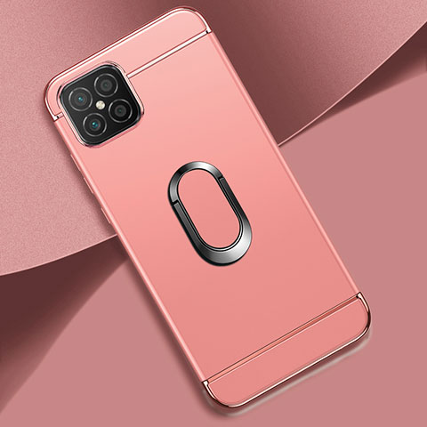 Coque Bumper Luxe Metal et Plastique Etui Housse avec Support Bague Anneau pour Huawei Nova 8 SE 4G Or Rose