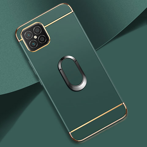 Coque Bumper Luxe Metal et Plastique Etui Housse avec Support Bague Anneau pour Huawei Nova 8 SE 4G Vert Nuit