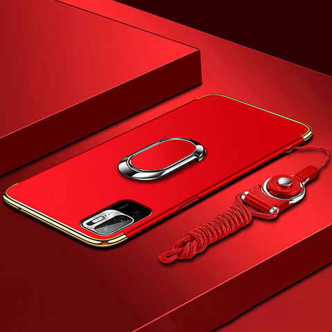 Coque Bumper Luxe Metal et Plastique Etui Housse avec Support Bague Anneau pour Xiaomi Redmi Note 11 SE 5G Rouge