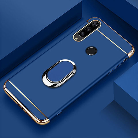 Coque Bumper Luxe Metal et Plastique Etui Housse avec Support Bague Anneau T01 pour Huawei Honor 20E Bleu