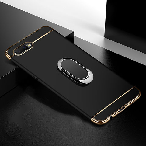 Coque Bumper Luxe Metal et Plastique Etui Housse avec Support Bague Anneau T01 pour Oppo R17 Neo Noir