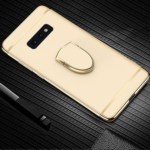 Coque Bumper Luxe Metal et Plastique Etui Housse avec Support Bague Anneau T01 pour Samsung Galaxy S10e Or