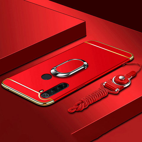 Coque Bumper Luxe Metal et Plastique Etui Housse avec Support Bague Anneau T01 pour Xiaomi Redmi Note 8T Rouge