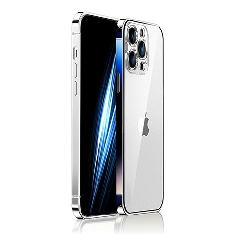 Coque Bumper Luxe Metal et Plastique Etui Housse JB2 pour Apple iPhone 13 Pro Argent