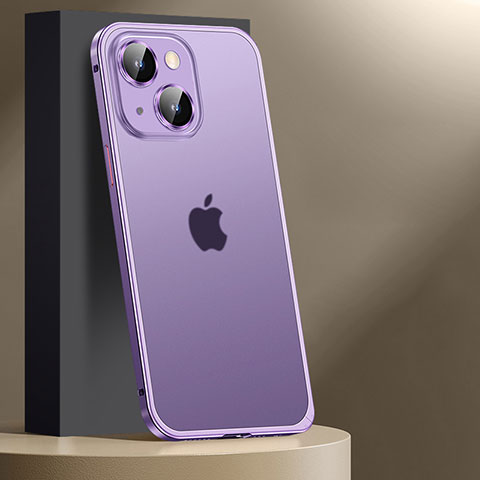 Coque Bumper Luxe Metal et Plastique Etui Housse JL2 pour Apple iPhone 14 Violet