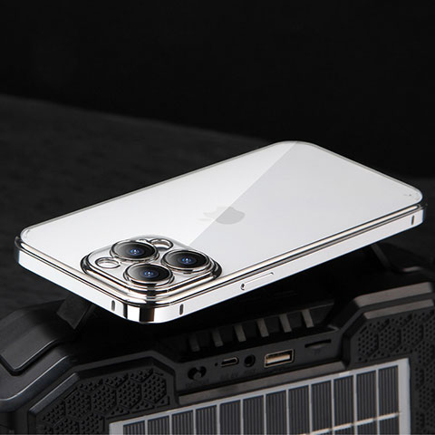 Coque Bumper Luxe Metal et Plastique Etui Housse LF5 pour Apple iPhone 13 Pro Argent