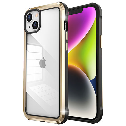 Coque Bumper Luxe Metal et Plastique Etui Housse LF6 pour Apple iPhone 14 Plus Or