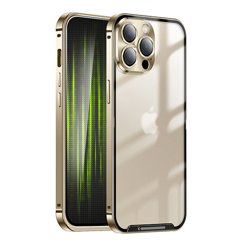 Coque Bumper Luxe Metal et Plastique Etui Housse LK1 pour Apple iPhone 13 Pro Max Or