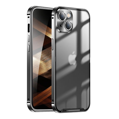 Coque Bumper Luxe Metal et Plastique Etui Housse LK1 pour Apple iPhone 15 Noir