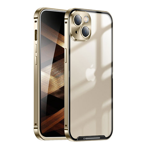 Coque Bumper Luxe Metal et Plastique Etui Housse LK1 pour Apple iPhone 15 Or