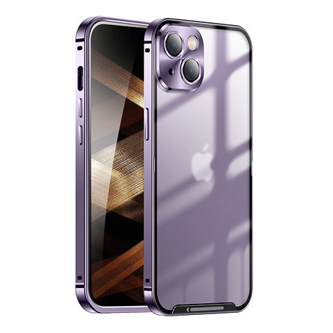 Coque Bumper Luxe Metal et Plastique Etui Housse LK1 pour Apple iPhone 15 Violet