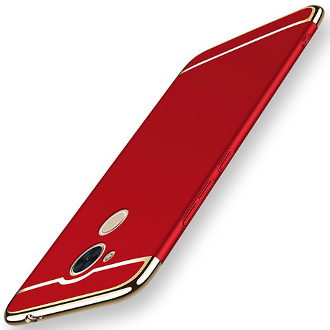 Coque Bumper Luxe Metal et Plastique Etui Housse M01 pour Huawei Honor 6C Pro Rouge