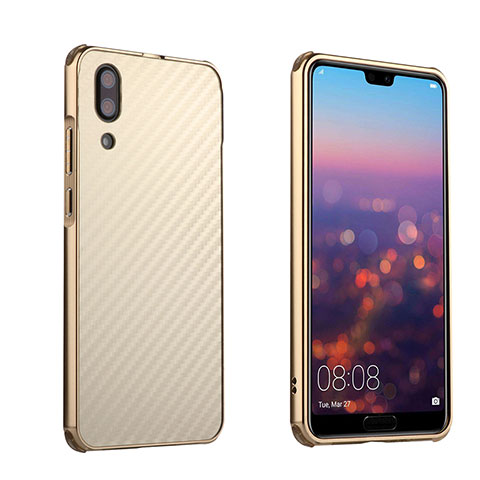 Coque Bumper Luxe Metal et Plastique Etui Housse M01 pour Huawei P20 Or