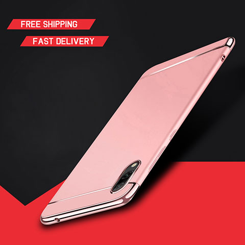 Coque Bumper Luxe Metal et Plastique Etui Housse M01 pour Huawei Y7 (2019) Or Rose