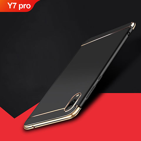 Coque Bumper Luxe Metal et Plastique Etui Housse M01 pour Huawei Y7 Pro (2019) Noir