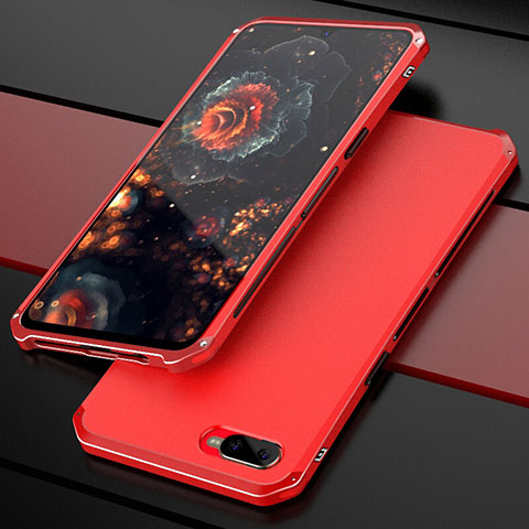 Coque Bumper Luxe Metal et Plastique Etui Housse M01 pour Oppo K1 Rouge