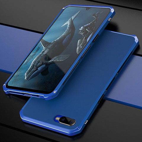 Coque Bumper Luxe Metal et Plastique Etui Housse M01 pour Oppo R15X Bleu