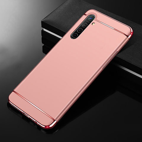 Coque Bumper Luxe Metal et Plastique Etui Housse M01 pour Realme X2 Or Rose