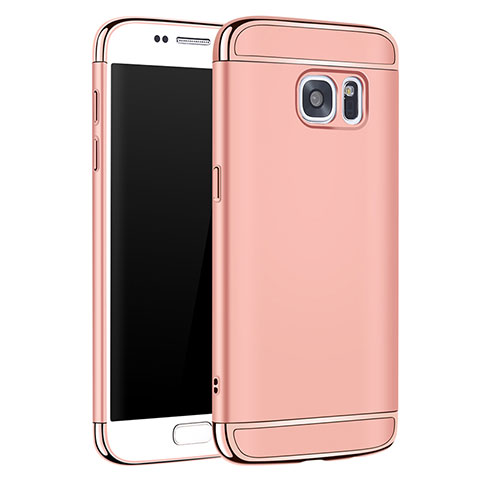 Coque Bumper Luxe Metal et Plastique Etui Housse M01 pour Samsung Galaxy S7 G930F G930FD Or Rose