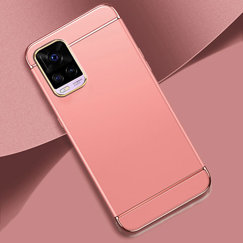 Coque Bumper Luxe Metal et Plastique Etui Housse M01 pour Vivo V20 Pro 5G Or Rose