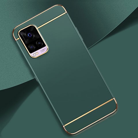 Coque Bumper Luxe Metal et Plastique Etui Housse M01 pour Vivo V20 Pro 5G Vert Nuit