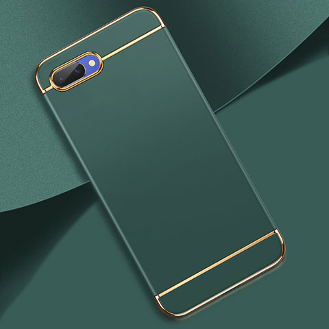 Coque Bumper Luxe Metal et Plastique Etui Housse M02 pour Oppo A12e Vert Nuit