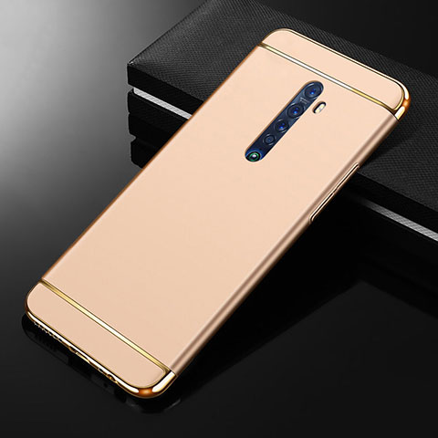 Coque Bumper Luxe Metal et Plastique Etui Housse M05 pour Oppo Reno2 Or