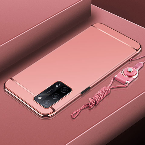 Coque Bumper Luxe Metal et Plastique Etui Housse P01 pour Oppo A53s 5G Or Rose