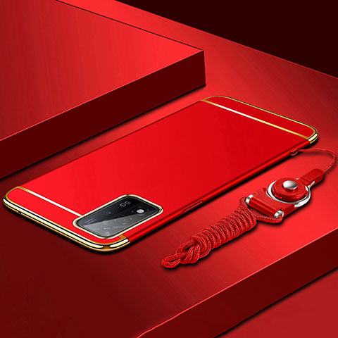 Coque Bumper Luxe Metal et Plastique Etui Housse P01 pour Oppo A93s 5G Rouge