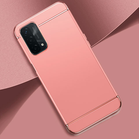 Coque Bumper Luxe Metal et Plastique Etui Housse P02 pour Oppo A74 5G Or Rose