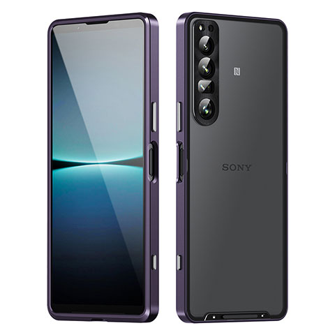 Coque Bumper Luxe Metal et Plastique Etui Housse pour Sony Xperia 1 IV SO-51C Violet